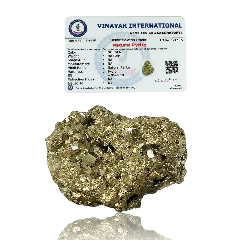 Crystu AAA Natural Certified Pyrite Rough Stone Cluster | Pyrite Cluster | 40 gram-picture-30