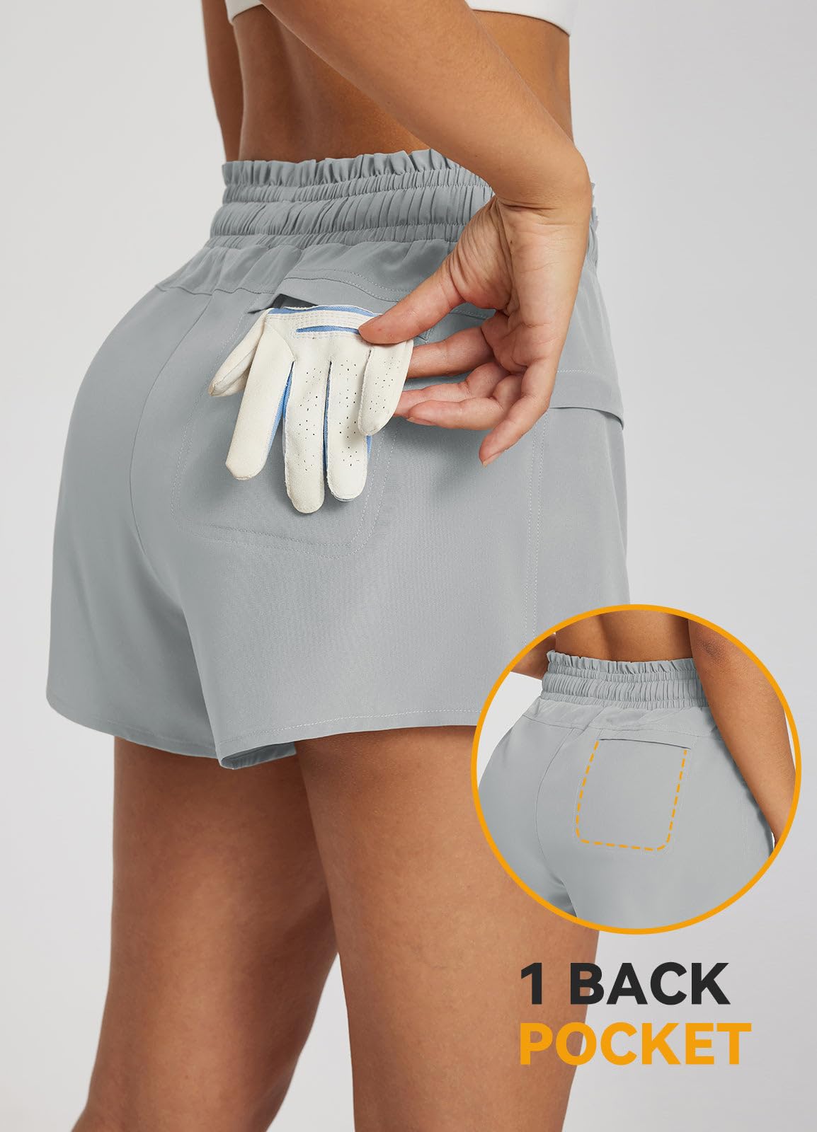 BALEAF Jupe-short de randonnée cargo pour femme - Taille haute - Short de tennis, course à pied et marche avec poches zippées - Séchage rapide