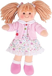 Bigjigs Toys Poppy Rag Doll (Small) - 28cm Small Rag Doll for 1 Year Old, Ideal First Doll for Babies & Toddlers, Super Soft Dolls, Bigjigs Rag Dolls