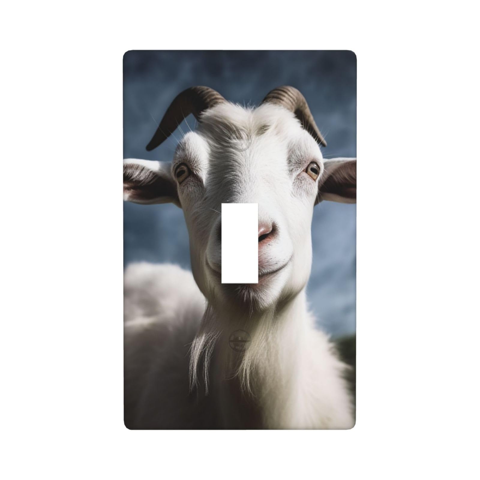 1-Gang Decorator Wall Plate Goat Light Switch Cover Single Toggle Receptacle Outlet Wall Plate 4.5" x 2.8" Wallplate Unbreakable Polycarbonate Outlet Faceplates Covers