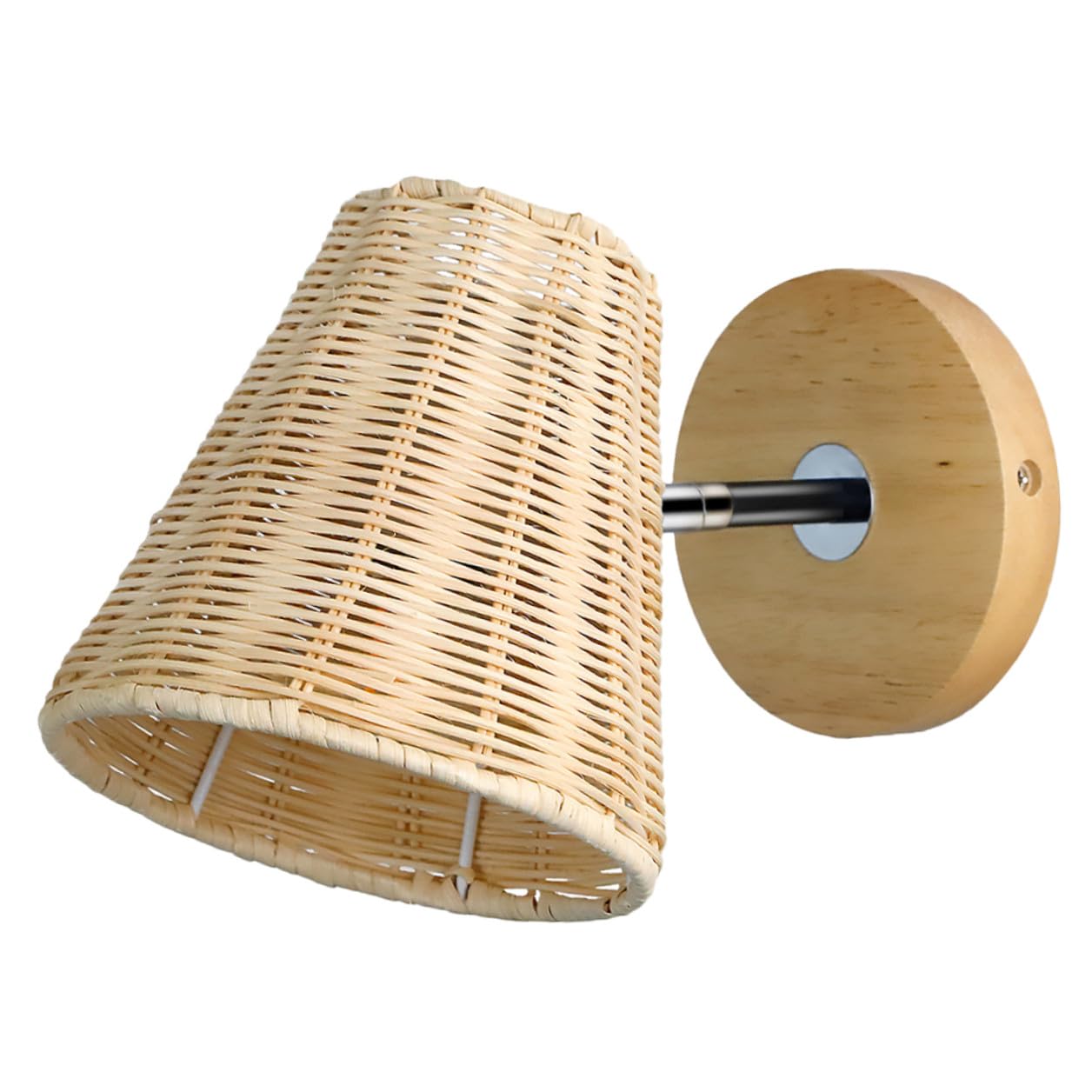 Lámpara de pared de ratán beige OUNONA para iluminación rústica de pasillos 7