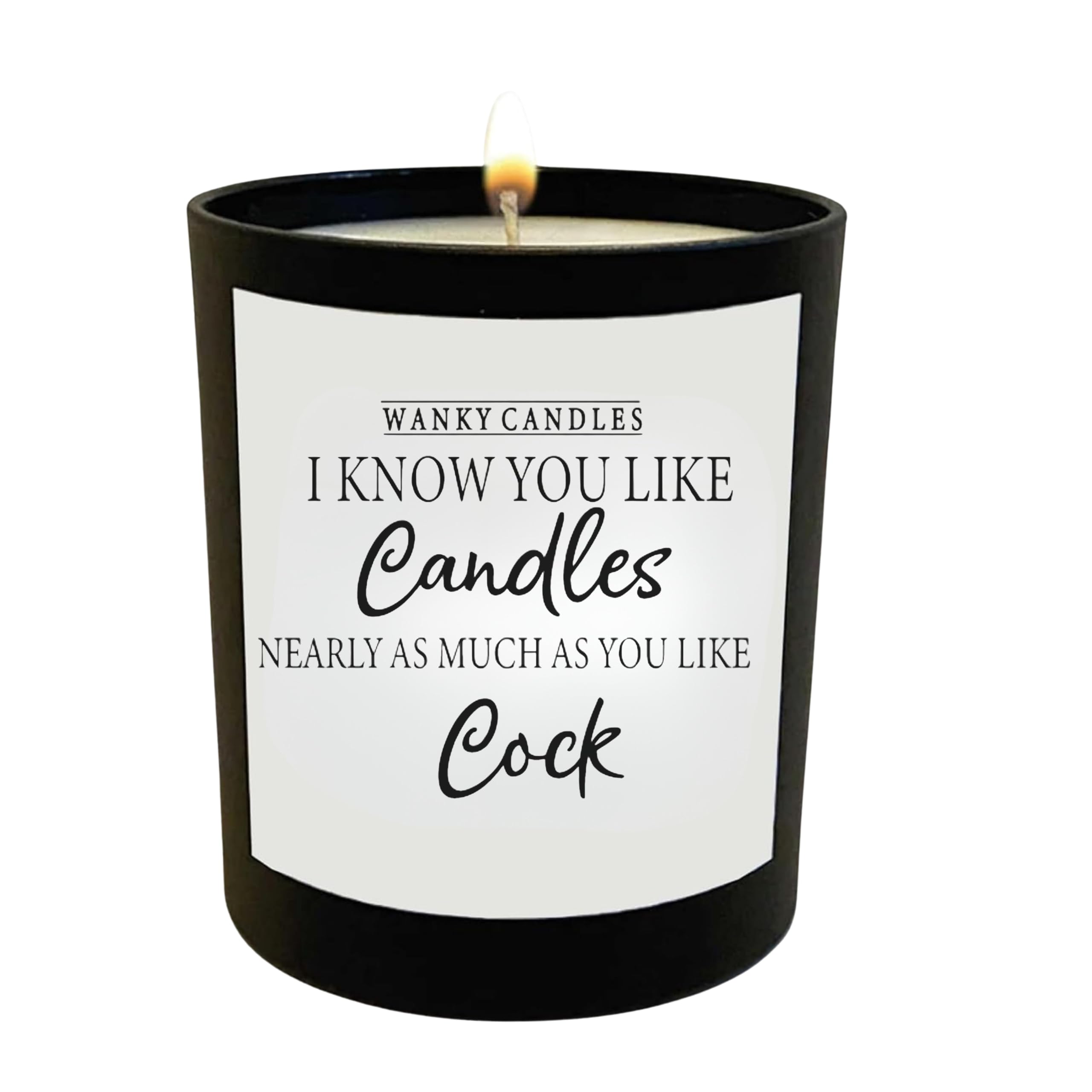 Wanky Candles Women's Black Funny Rude Candle For Jar Soy Wax Scented