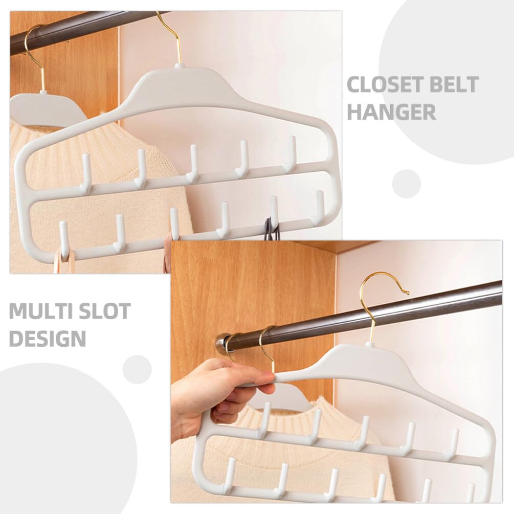 Luxshiny Belt Hanger, 2pcs 11 Hooks Belt Holder Tie Belt Rack Belts Organizer for Closet Space Save Organizer for Tie, Tank Top, Scarf Light Grey