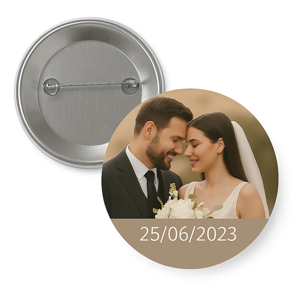 Chapa Personalizada 59mm Pin para Eventos 15 Unidades Pack Despedida Soltera Recuerdos Boda Graduación