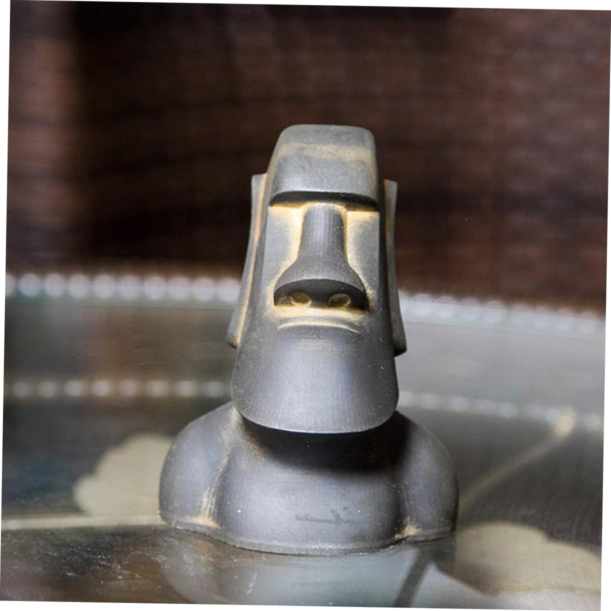 OUNONA Statua Moai in Miniatura Decorazione in Resina Per Scrivania e Isola Pasqua Scultura Da