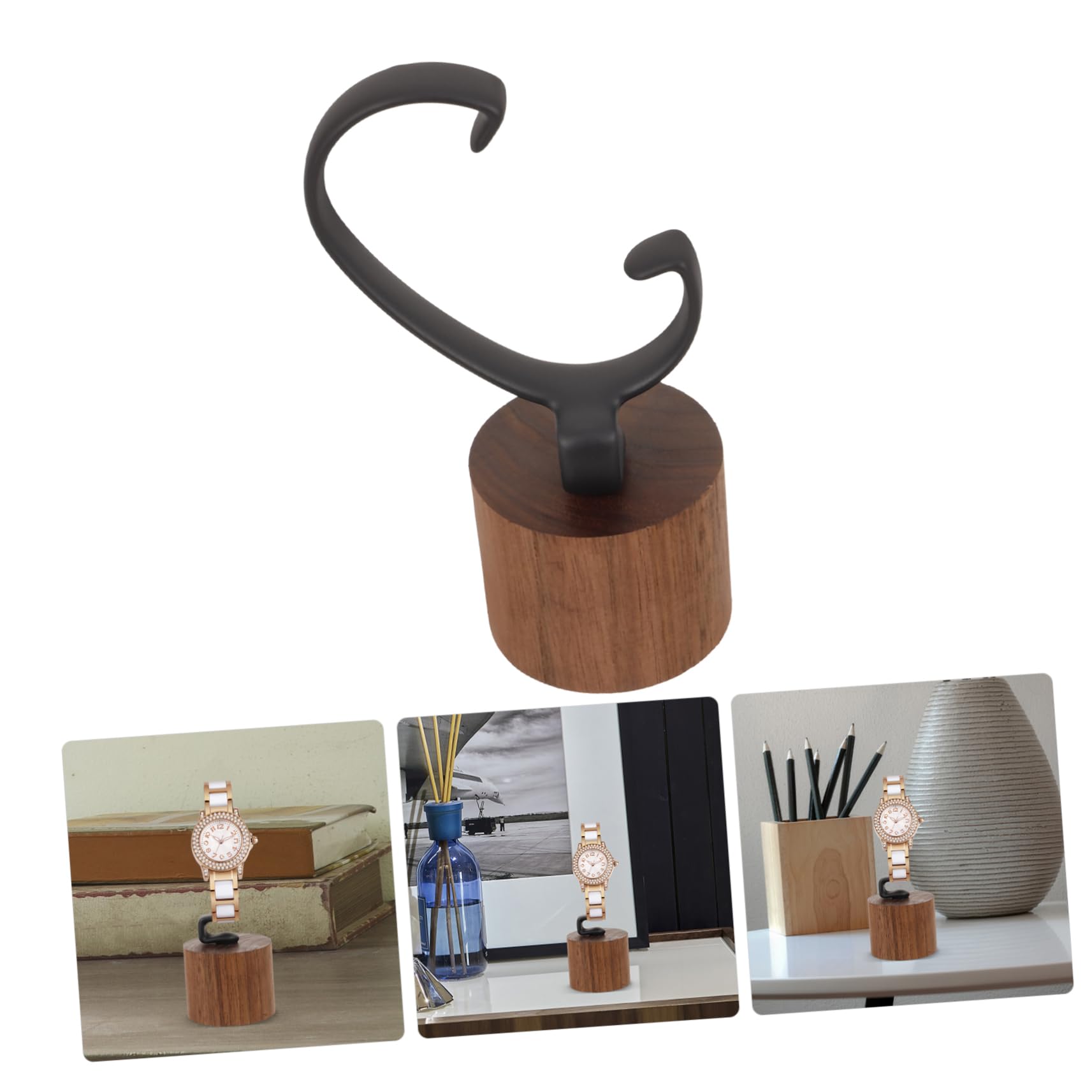GALPADA 3 Piezas Ver Soporte Exhibición Estante Exhibición Soporte Almacenamiento Reloj Pulsera Soporte Reloj Madera Hombres y Mujeres Estante La Joyería Nogal