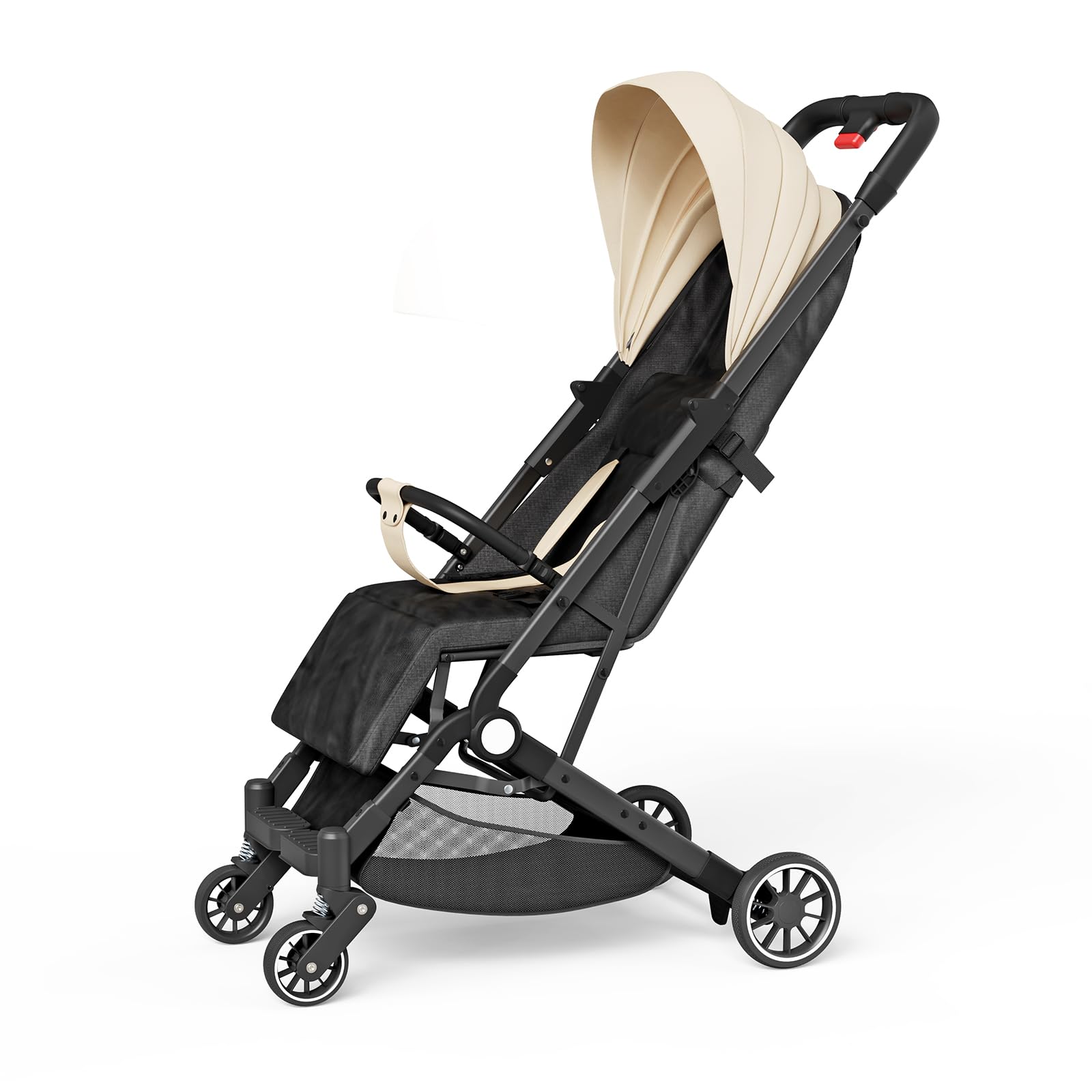 Passeggino ultra compatto, comodo e leggero, dalla nascita fino a 4 anni, 0-15 kg, sedile versatile per tutte le fasi (Kaki)
