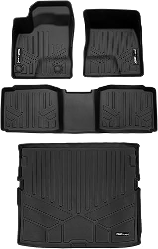 Miniatura 12 de SMARTLINER Alfombrillas de suelo de ajuste personalizado, 3 filas y forro de carga detrás de la tercera fila, color negro, compatibles con