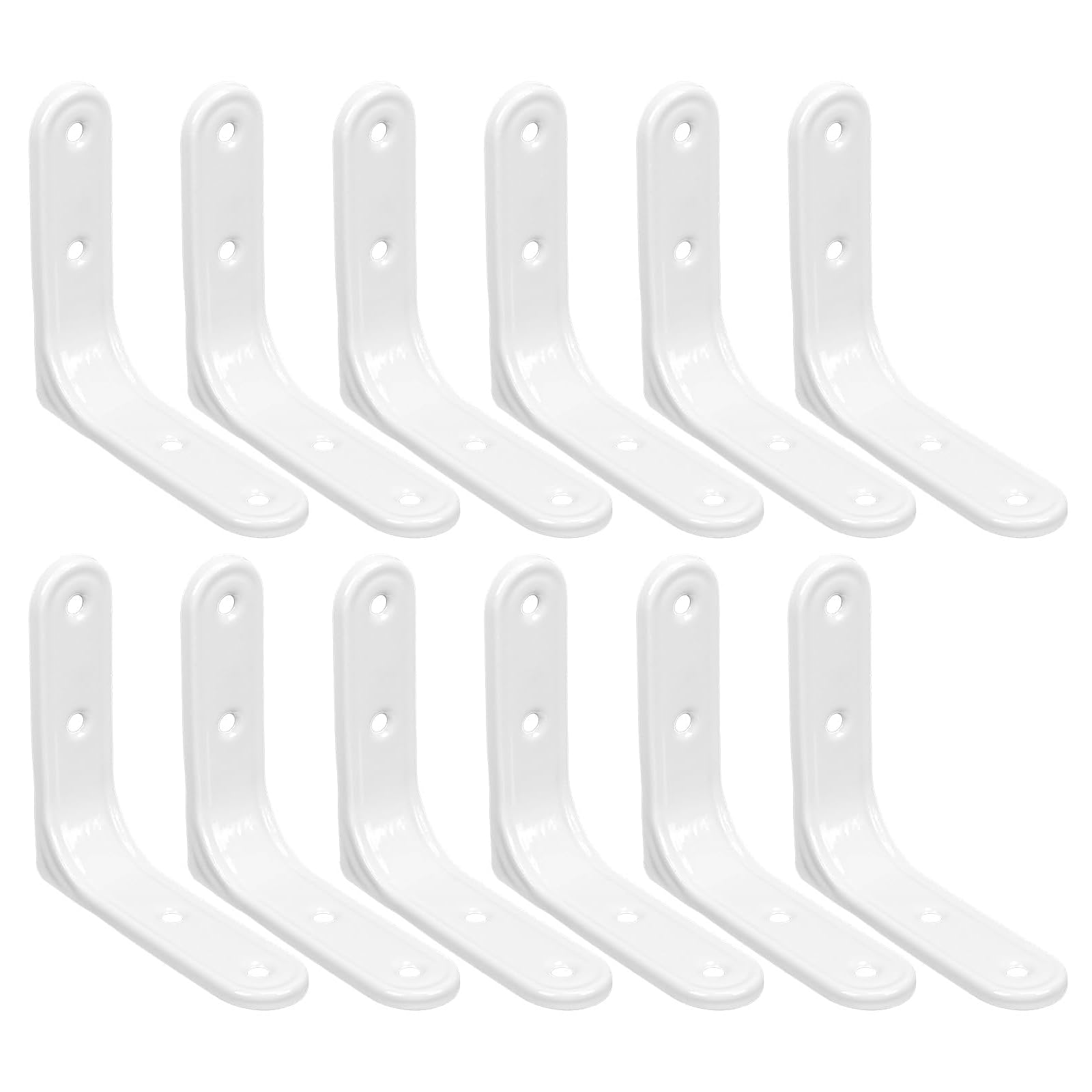 COEWUR 12 PCS White Shelf Brackets 8cm, Small Corner Bracket for Shelves Right Angle, Metal Shelf Brackets for Shelves Support Wall Hanging