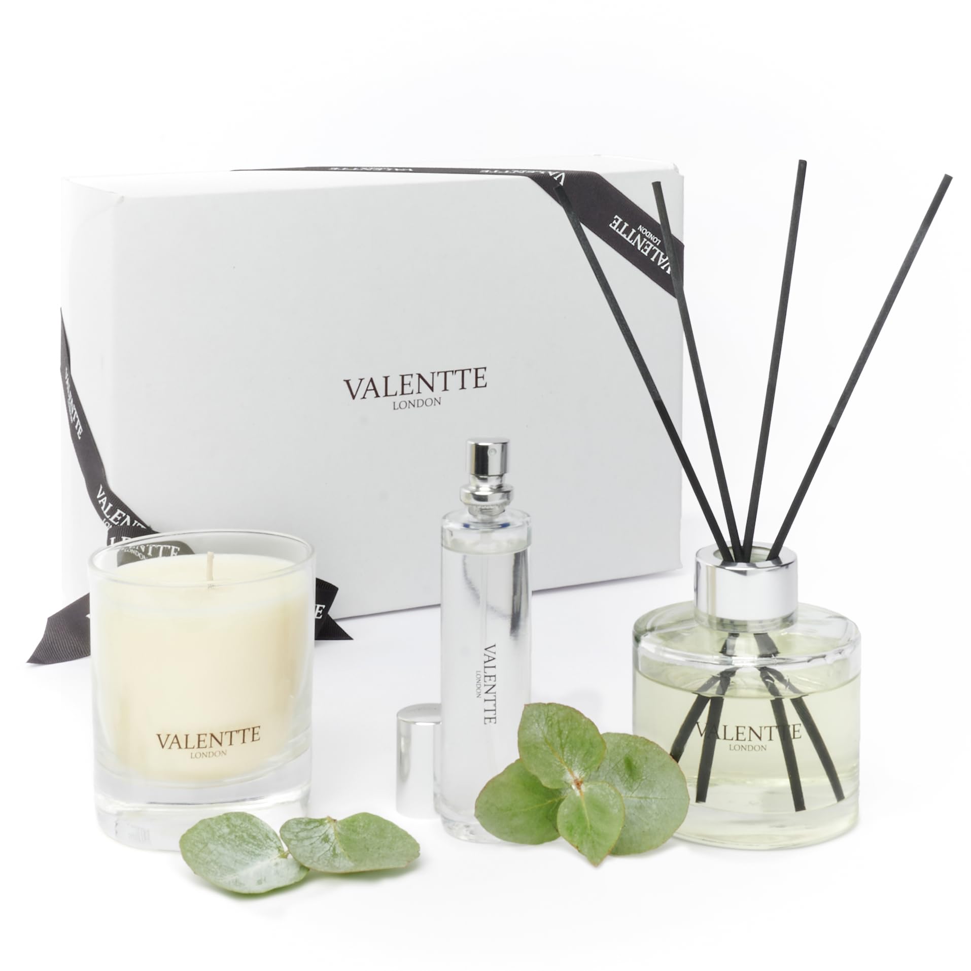 Sponsored Ad – Scented Gift Box with Candle, Reed Diffuser, and Room Mist, Aromatherapy Essential Oils, Long Lasting Fragrance, Made in the UK (Jasmine and Rosewood) (150g, 100ml, 30ml) - Valentte