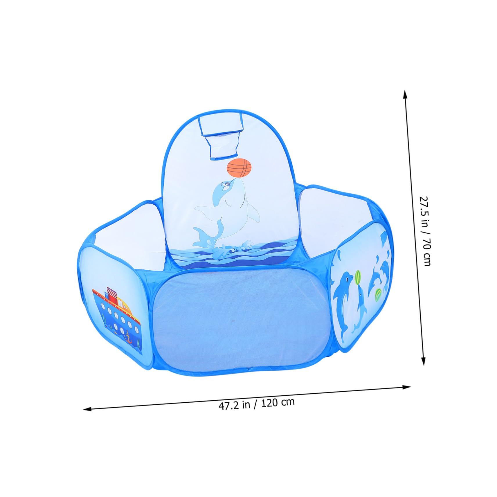 Piscina Giochi Delfino per Bambini in Poliestere Blu
