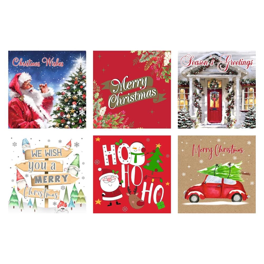 Eurowrap Assorted Christmas Cards with Envelopes Bulk Box, Mixed Cute and Traditional Xmas Greeting Card Designs - Image 2