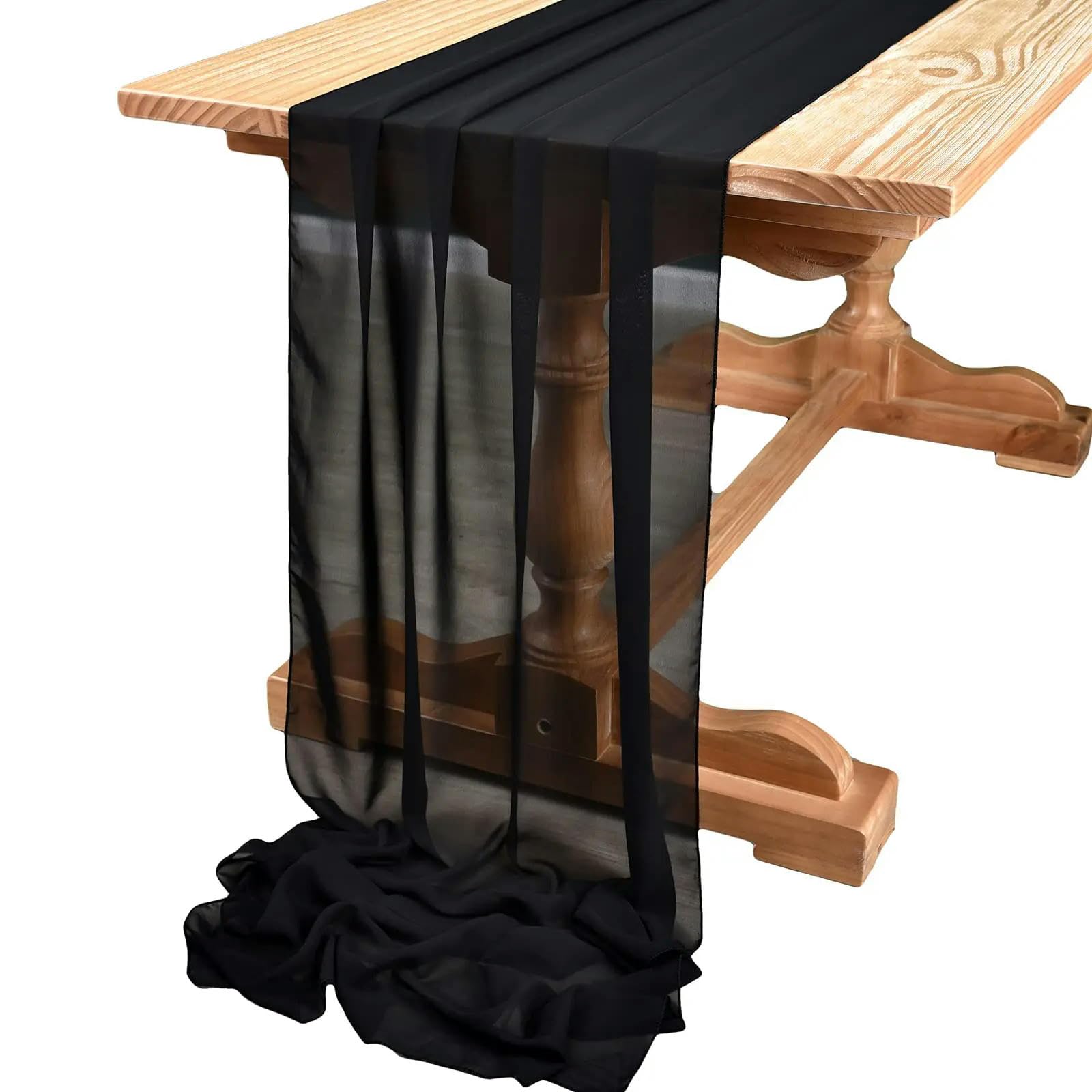 Nappe chemin de table en mousseline noble au style retro chic pour reception de prestige