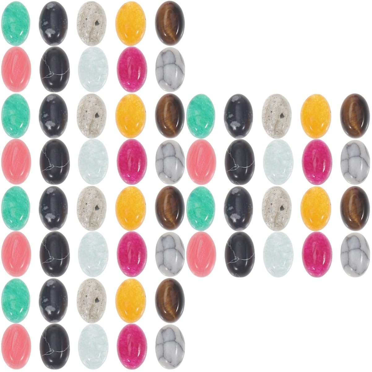 NUOBESTY 60pezzi Ovali Per Materiali Per Collane e Colori Per Artigianali e Decorazioni