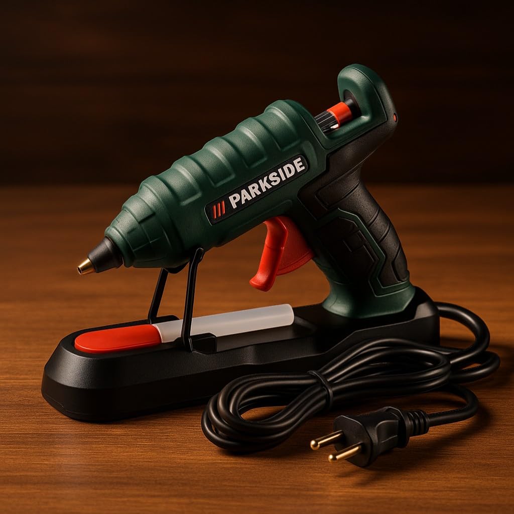 Parkside PHD 500 E3 Pistolet à colle chaude, sans fil, avec 3 bâtons de colle de 18 cm et une mallette