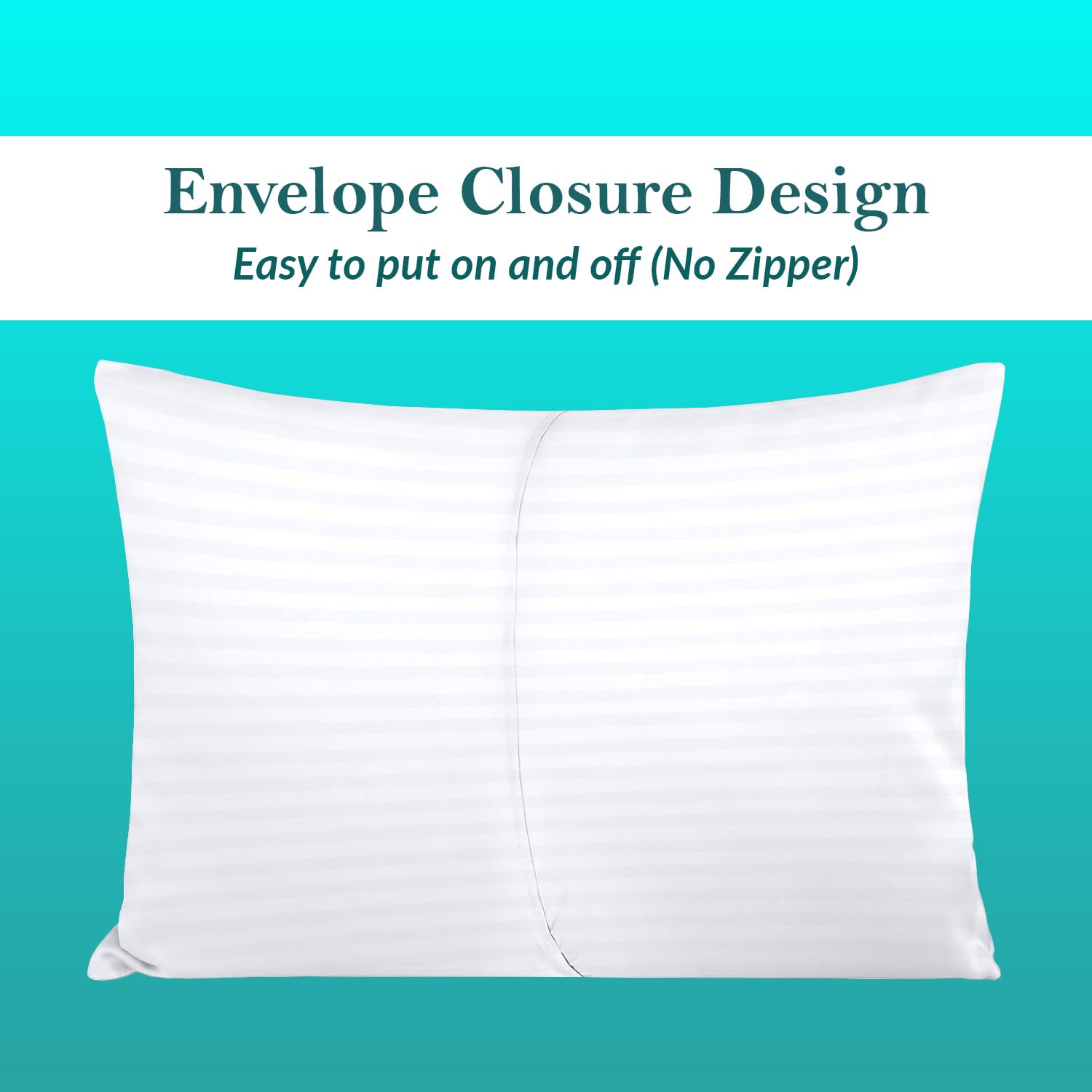 Juego de 2 fundas de almohada de viaje para niños de 500 hilos, tamaño 12 x 16, color blanco sólido, con 100% algodón egipcio – cierre de cremallera