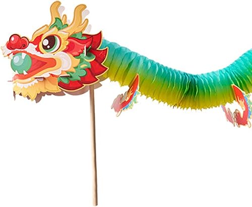 Miniatura 2 de Bothyi Guirnalda de dragón de año nuevo chino linterna de dragón de papel de año nuevo, marionetas de dragón, manualidades para adornos de fiesta de
