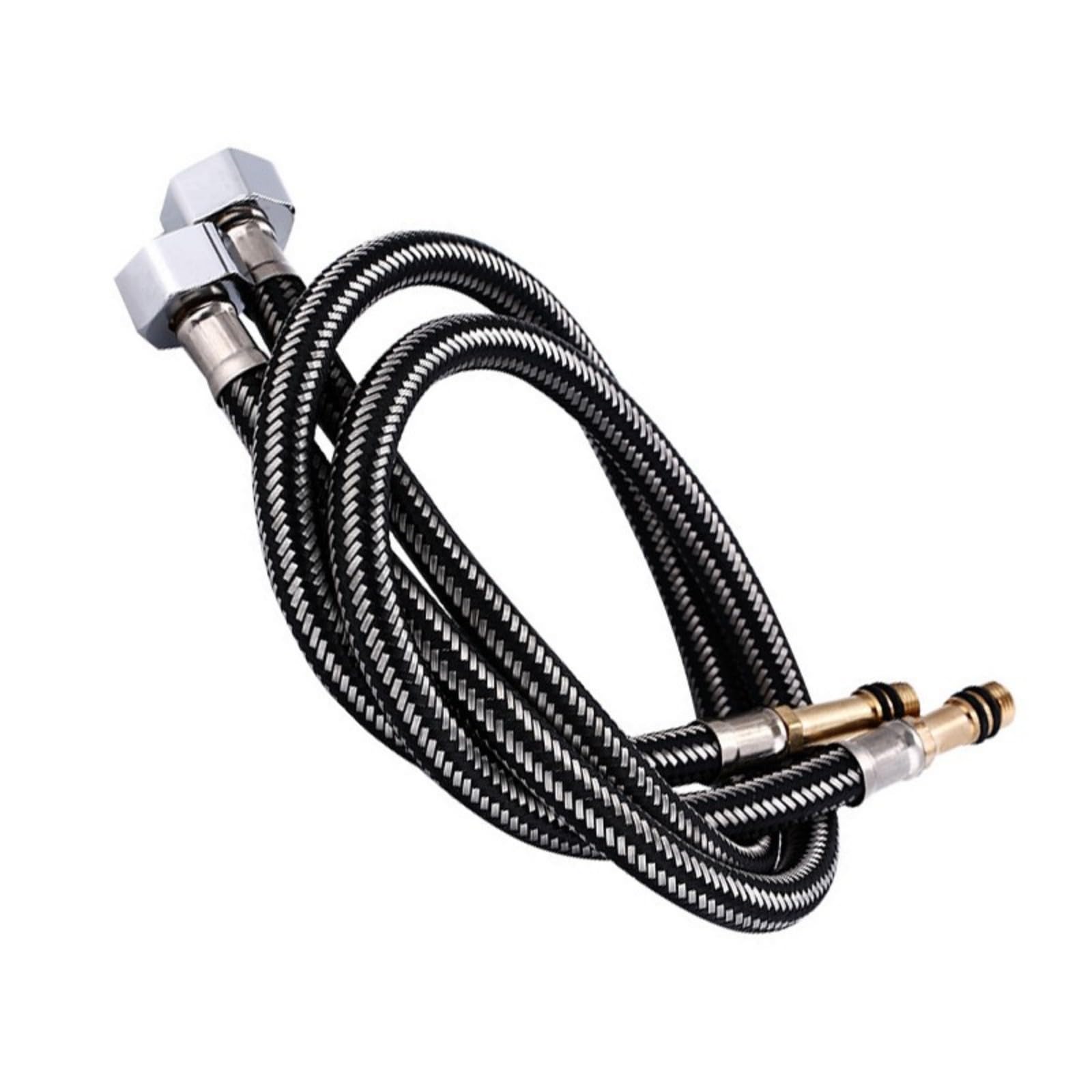 Osniyaw 100Cm 2Pcs Stainless Steel Braided Faucet Hose Replacement Bathroom Tap Pointed For Household Plumbing Kitchen Faucet Water Inlet