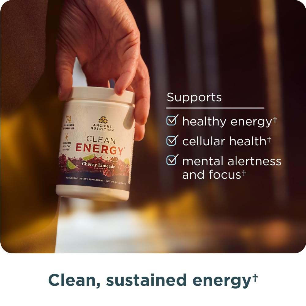 Amazon.com: Ancient Nutrition Clean Energy Powder, Cherry Limeade