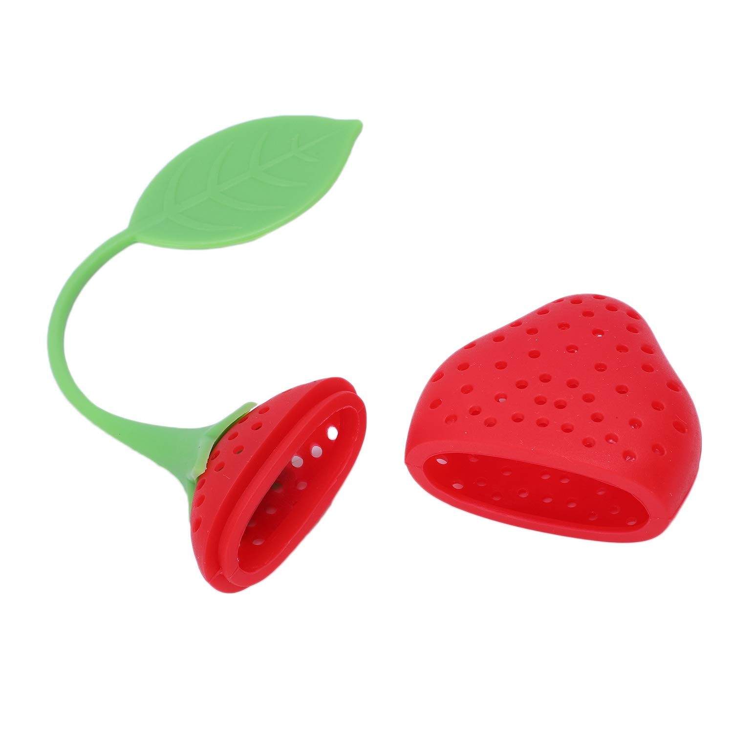 2 infusores de té de silicona con filtro de bola de paso, infusor de té, cuchara coladora de fresa