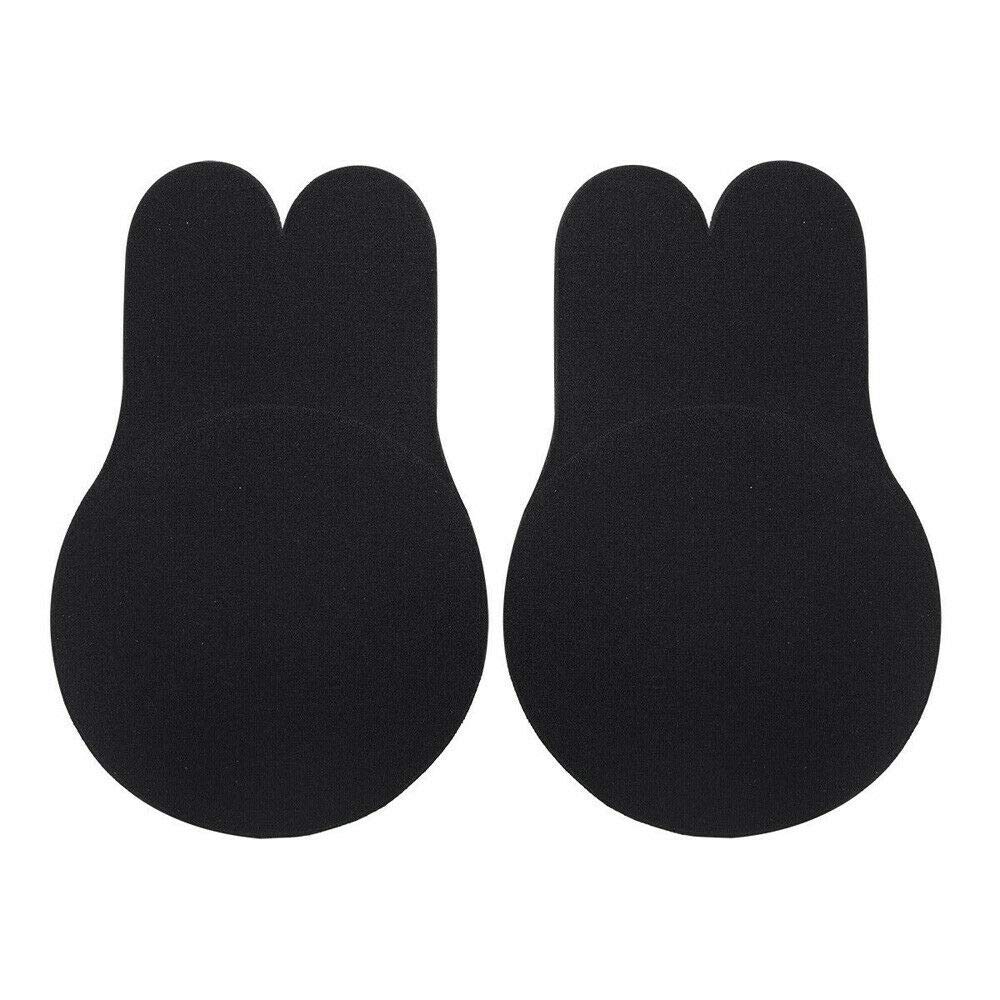 Boolavard Women's Black Lift Nipplecovers Self Adhesive Strapless Backless Sticky Invisible Bra (L/X-L C-D Cup, )