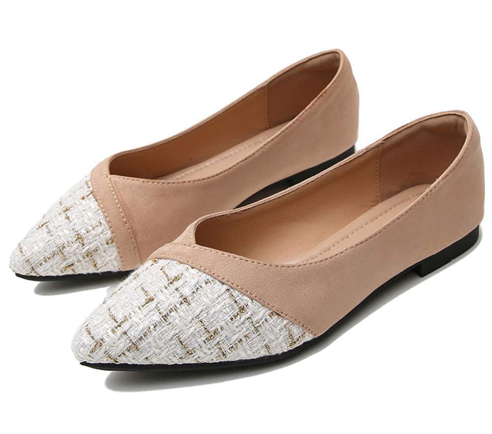 SAILING LU Retro Plaid Flat Shoes for Women Bow-Knot Ballet Flats Comfort Square Toe Shoes Wear to Work Slip On Loafers