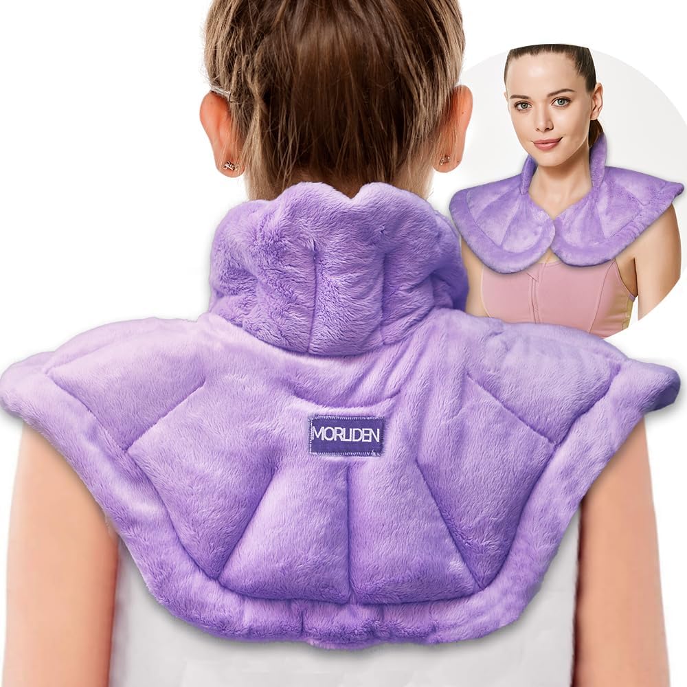 Microwavable Heated Neck Wrap Warmer and Shoulder Heating Pad Microwave, 2 in 1 Freezer or Microwave Heating Pad for Neck and Shoulders Pain Relief