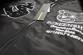 SCREENSHOT Hip-Hop Urban NYC Fashion Bomber Jacket - Modern Outdoor Lightweight Streetwear Graffiti Print Zip Up Top
