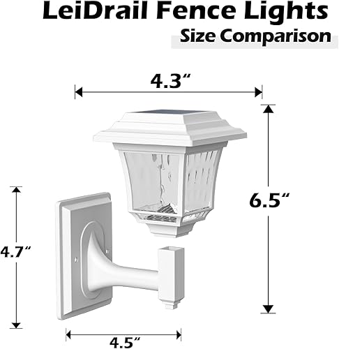 Miniatura 7 de LeiDrail Farol solar de pared para exteriores, 15 lúmenes, 2 modos, funciona con energía solar, luces decorativas impermeables para jardín, pared,
