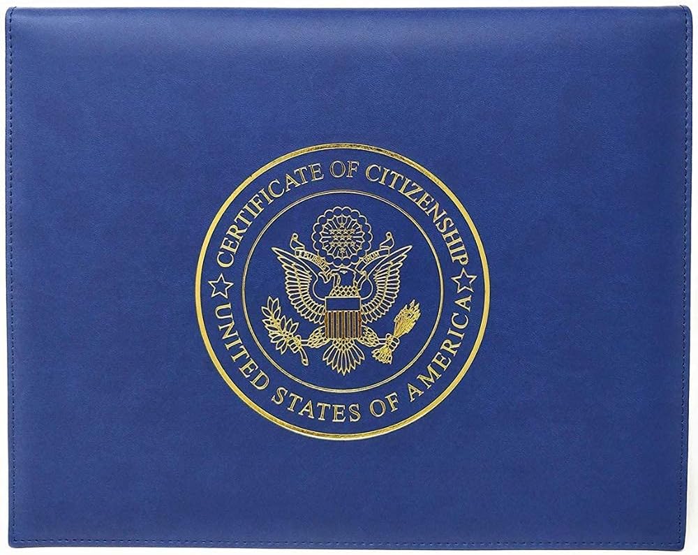 U.S. Citizenship Certificate Frame With Photo Openings - 13x20 Inch Black Mat Display Frame For Naturalization Documents