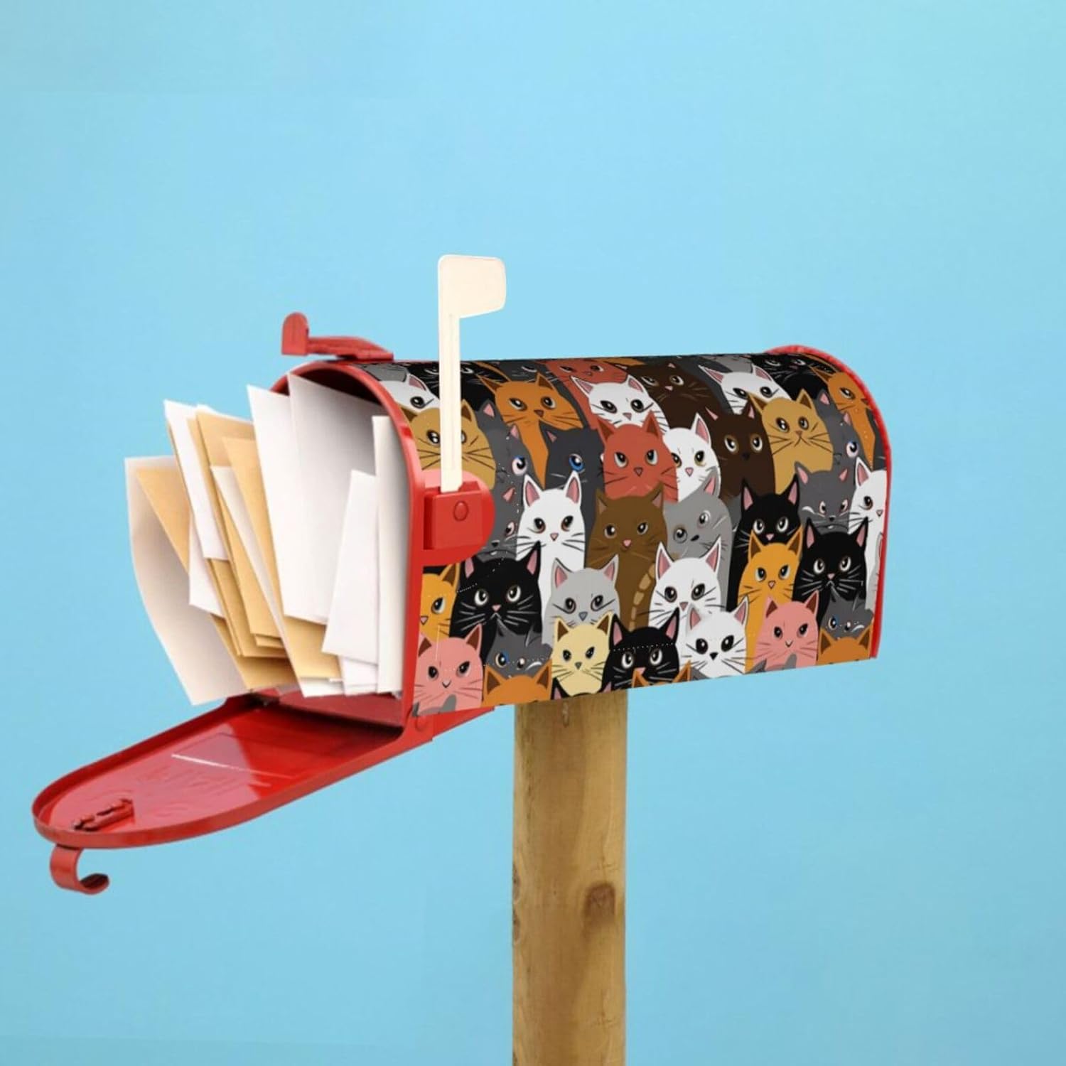 Colorful Funny Cats Kitten Animals Magnetic Mailbox Covers, Mail Wraps Garden Yard Home Decor for Outdoor Standard Size 21" Lx 18" W…