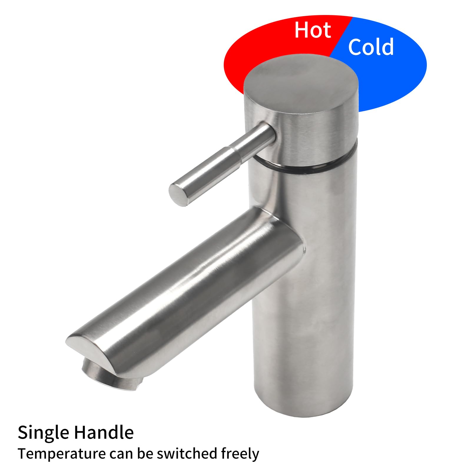 Rubinetto Bagno Lavabo Acciaio Inossidabile 304, Miscelatore Cucina con Tubo Flessibile, Rubinetto Vasca da Bagno, Miscelatore Bagn per Lavandino, WC per Gli Ospiti (Argento)