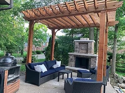 Pergola Depot Big Kahuna 10x10 Cedar Pergola Kit with 10' Posts and End Shape D