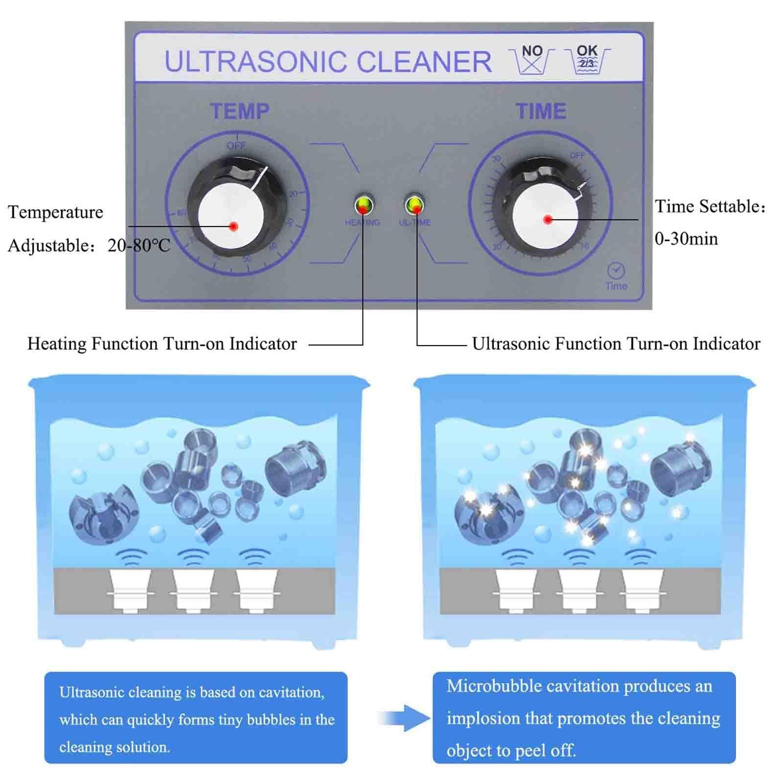 Pulitore a ultrasuoni per Dischi in Vinile da 6 Litri, Sistema di Pulizia per Dischi in Vinile riscaldato da 200 W, Pulizia Automatica per LP a Doppia Faccia, temporizzazione da 0 a 30 minut