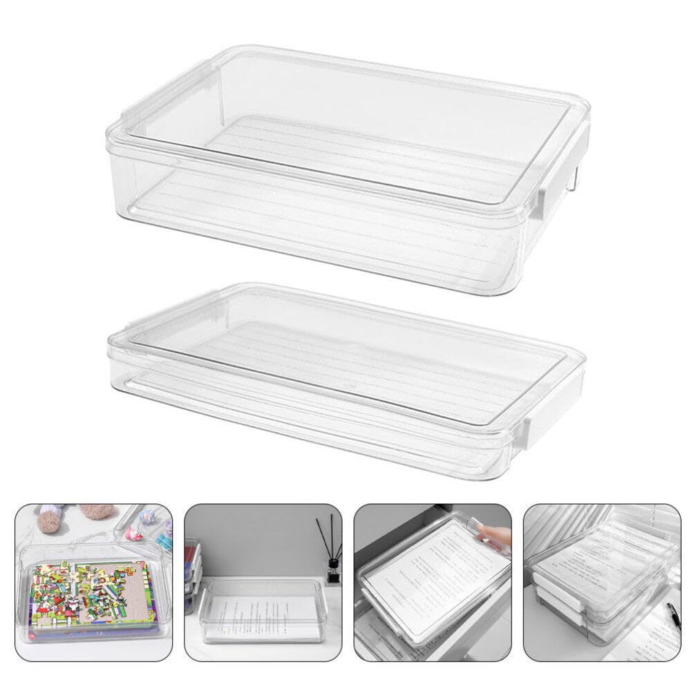 LALAFINA 2stücke Dokumenten-organizer Box Teiliges Transparente Aufbewahrung Für Reiseunterlagen Karten Und Zertifikate Leicht Tragbar Pet-material Für Büro Und Unterwegs