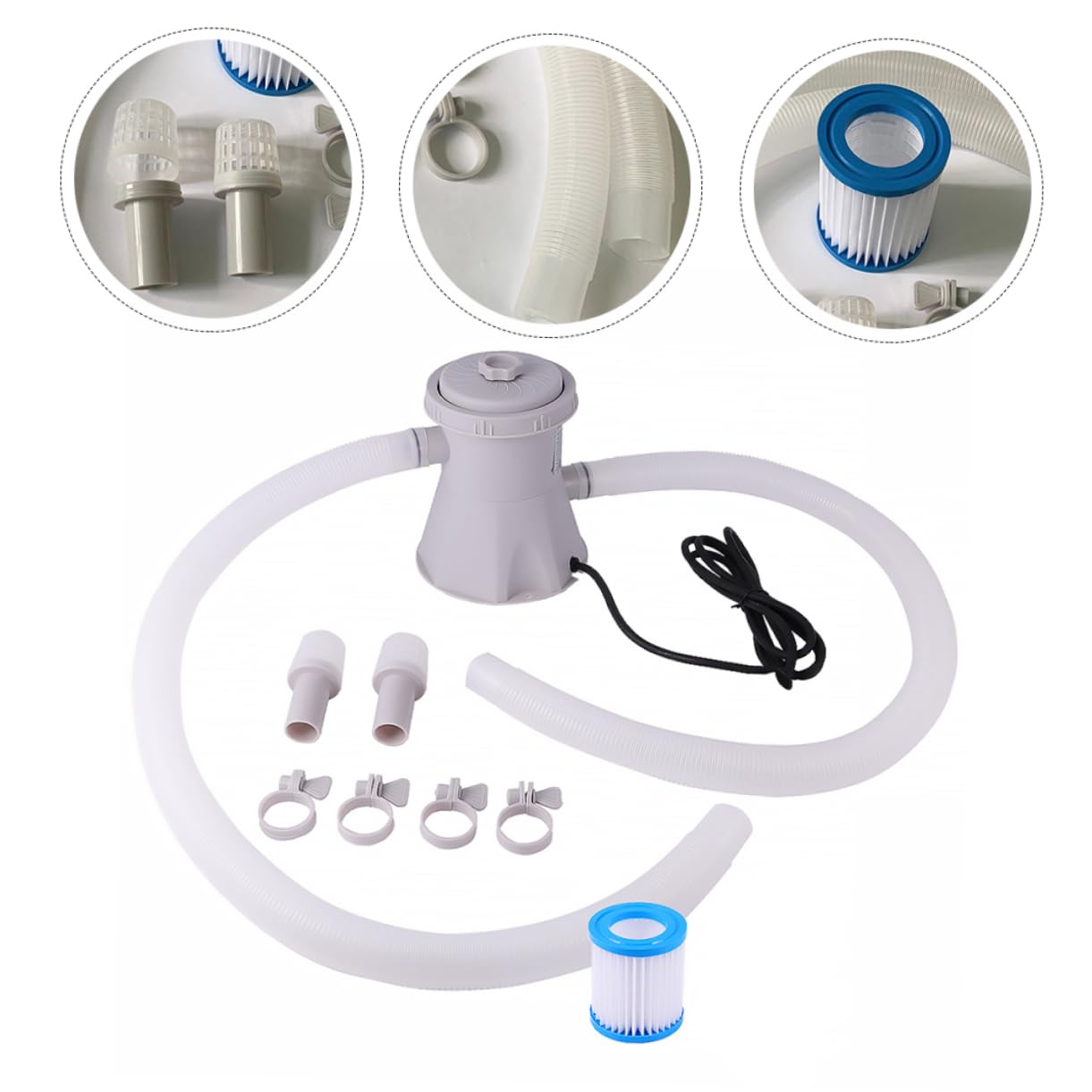 Abaodam Pompe De Filtration Eau Électrique Pour Piscine Nettoie Et Maintient Eau Propre Et Saine Facile à Utiliser
