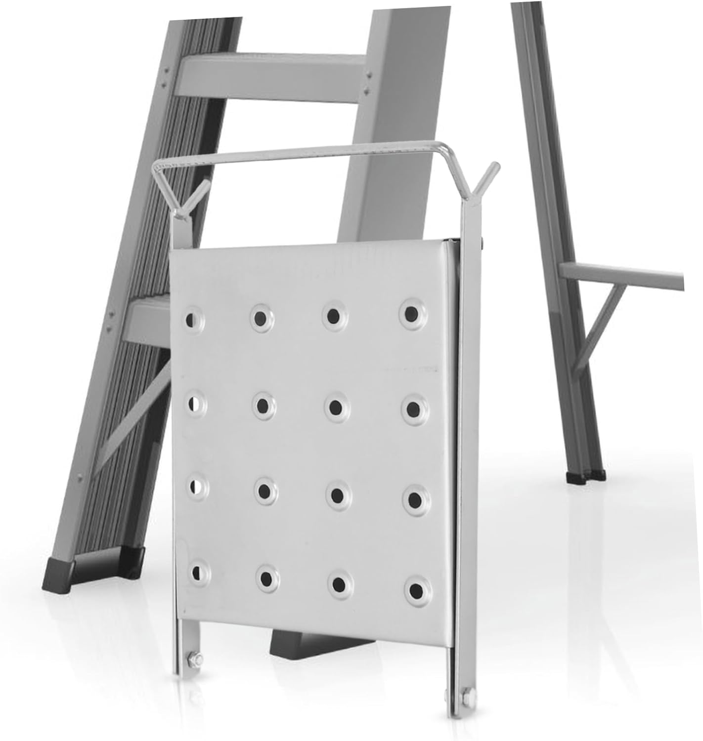 Artibetter Portable Folding Work Platform Heavy Duty Iron Ladder Step Holder Multi-use Design for Versatile Tasks for Professional and Home Use Compatible Extension Ladders