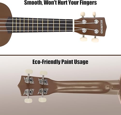 Miniatura 7 de 21pulgadas Soprano Hawaii ukelele para principiantes cuatro cuerdas Guitarra, Marrón