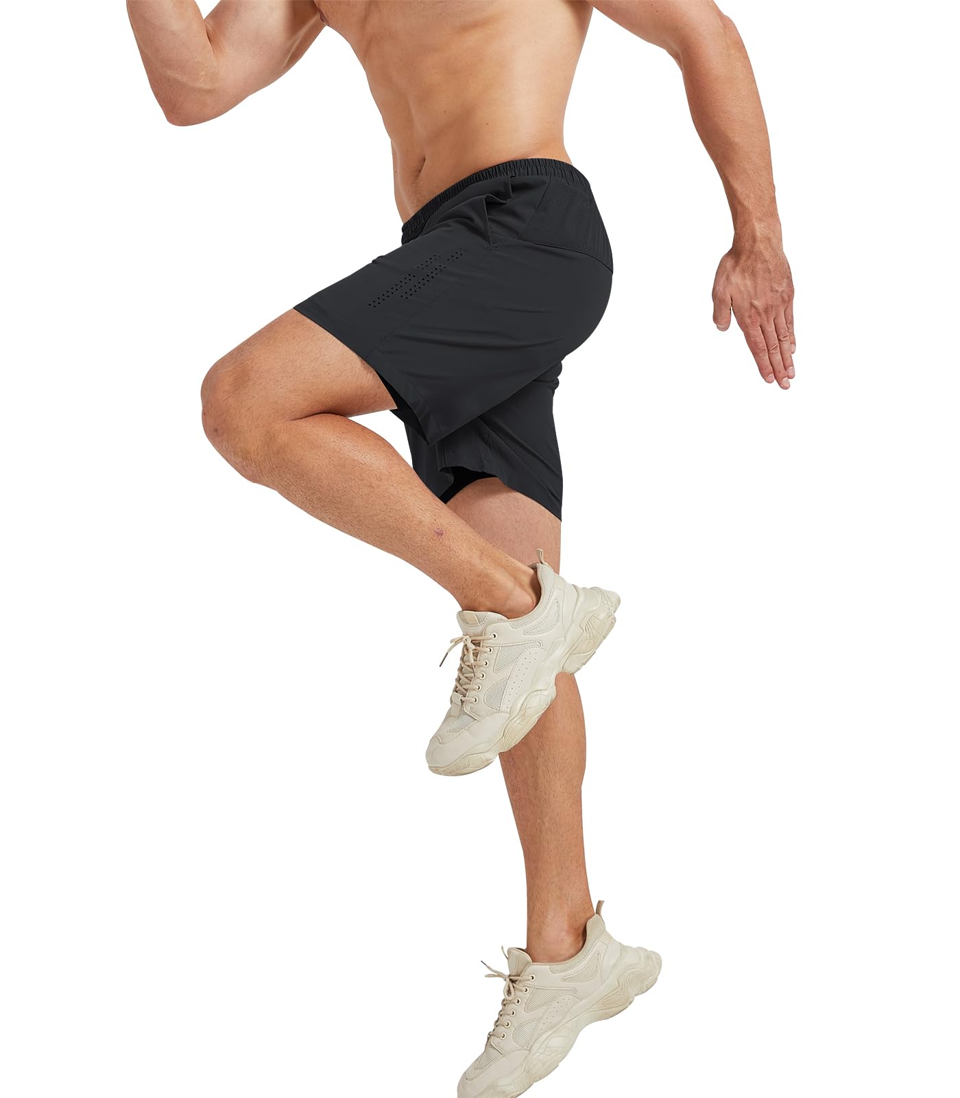 Danfiki Pantaloncini sportivi da uomo, corti da corsa, 2 in 1, con tasche integrate