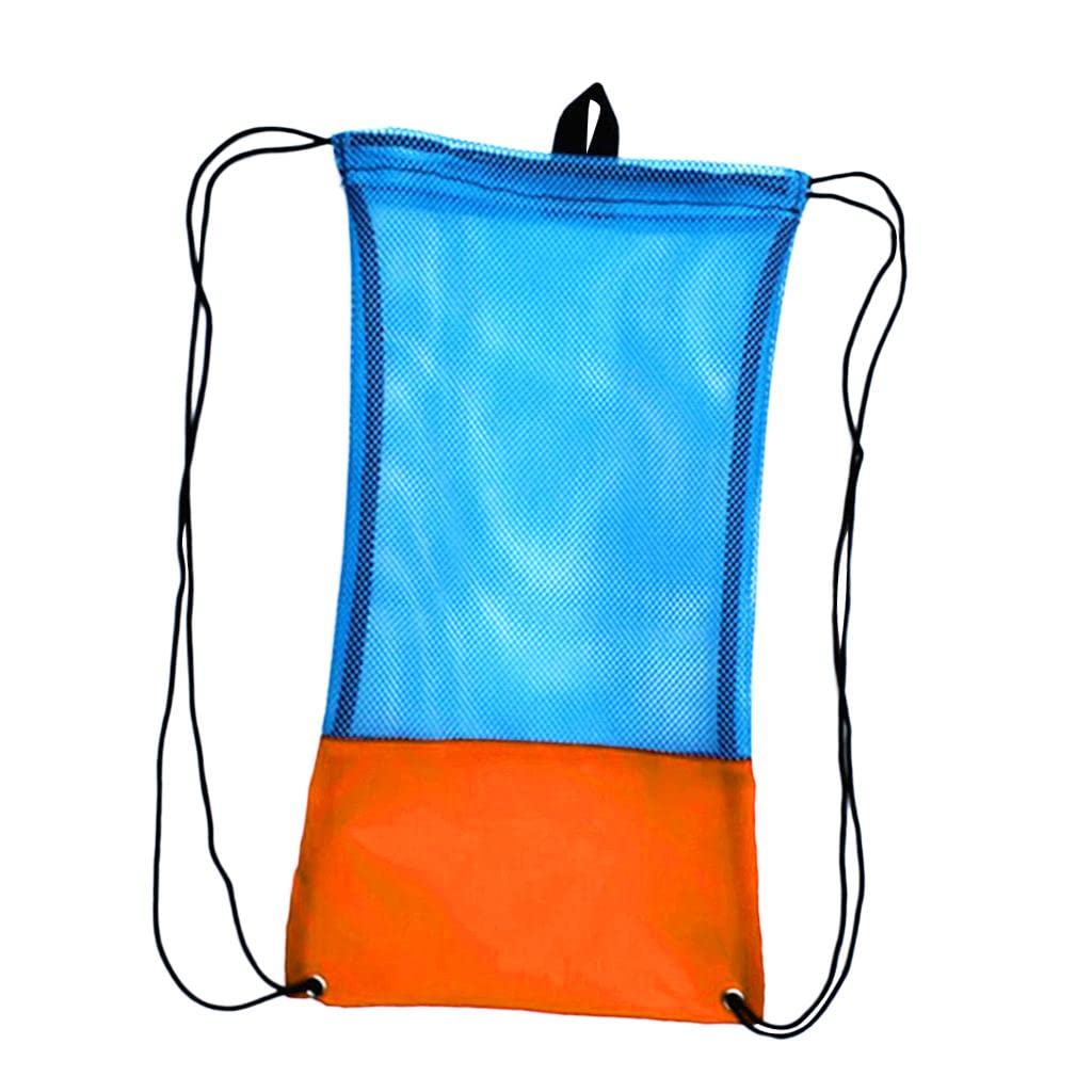 Mesh Drawstring Bag for Scuba Diving Snorkel Fins Goggles Mask L Orange-image-39