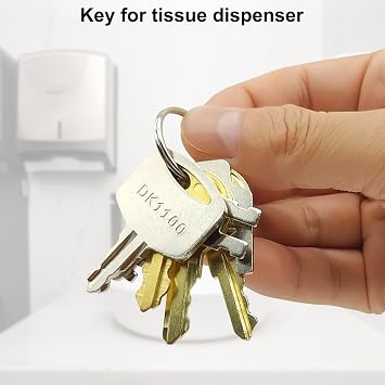 6 Pcs Universal Paper Towel Dispenser Key, Replacement Key Compatible with Tork SCA 1100, Bradley 2055, Janitor Bobrick Cat 74, Kimberly Clark 770301, Georgia Pacific, E114 Toilet Paper Dispensers