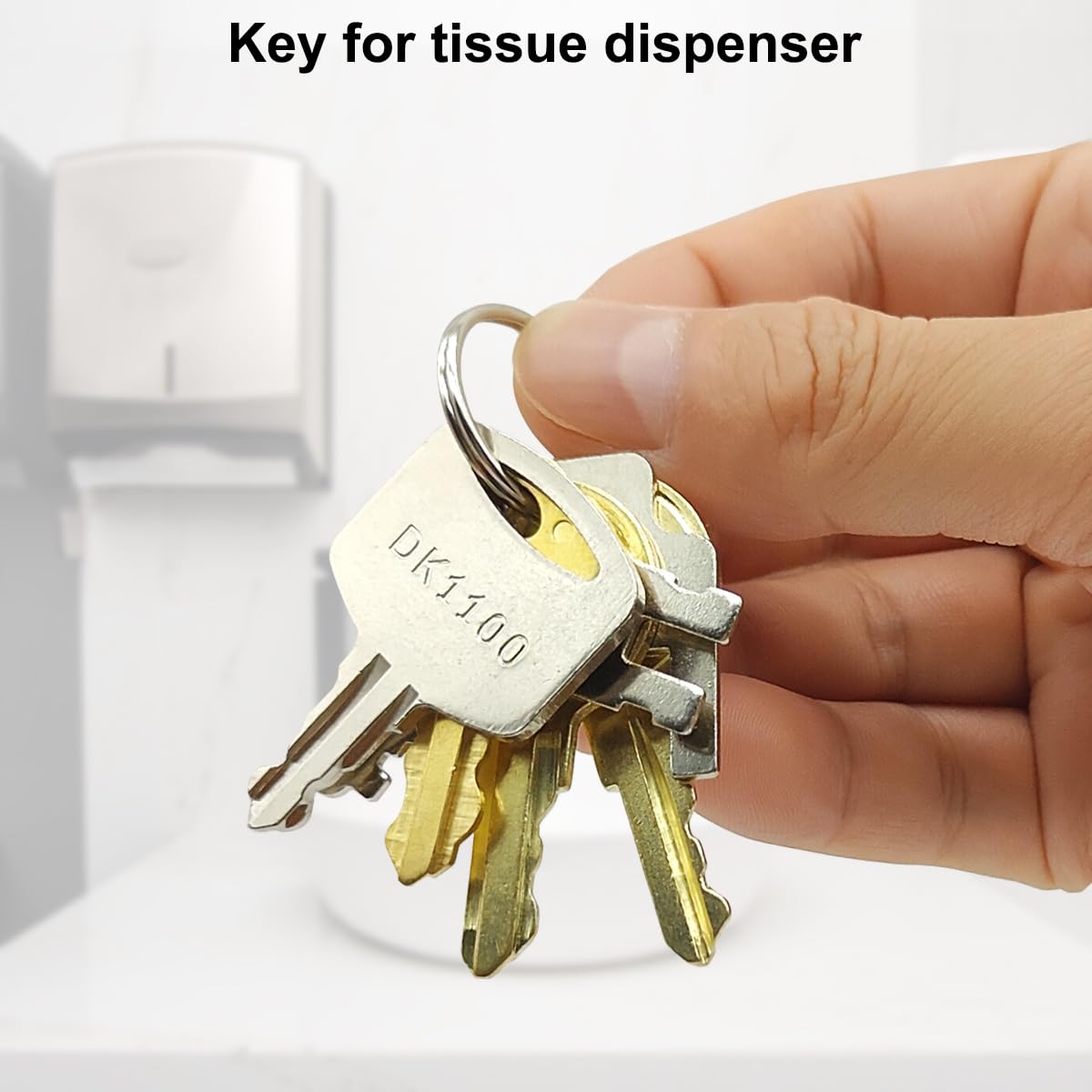 6 chiavi universali per dispenser di asciugamani di carta, chiavi di ricambio compatibili con Tork SCA 1100, Bradley 2055, Janitor Bobrick Cat 74, Kimberly Clark 770301, Georgia Pacific, E114