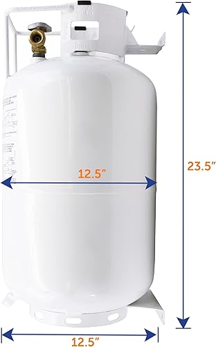 Miniatura 4 de Flame King YSN301HZL - Cilindro de tanque de propano horizontal de acero de 30 libras para mesas de hoguera, calentadores de patio, barbacoas,