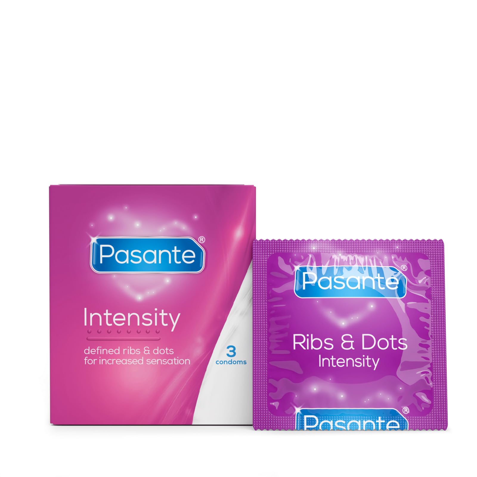 Pasante Ribs & Dots (Intensity) Condoms - Pack of 3