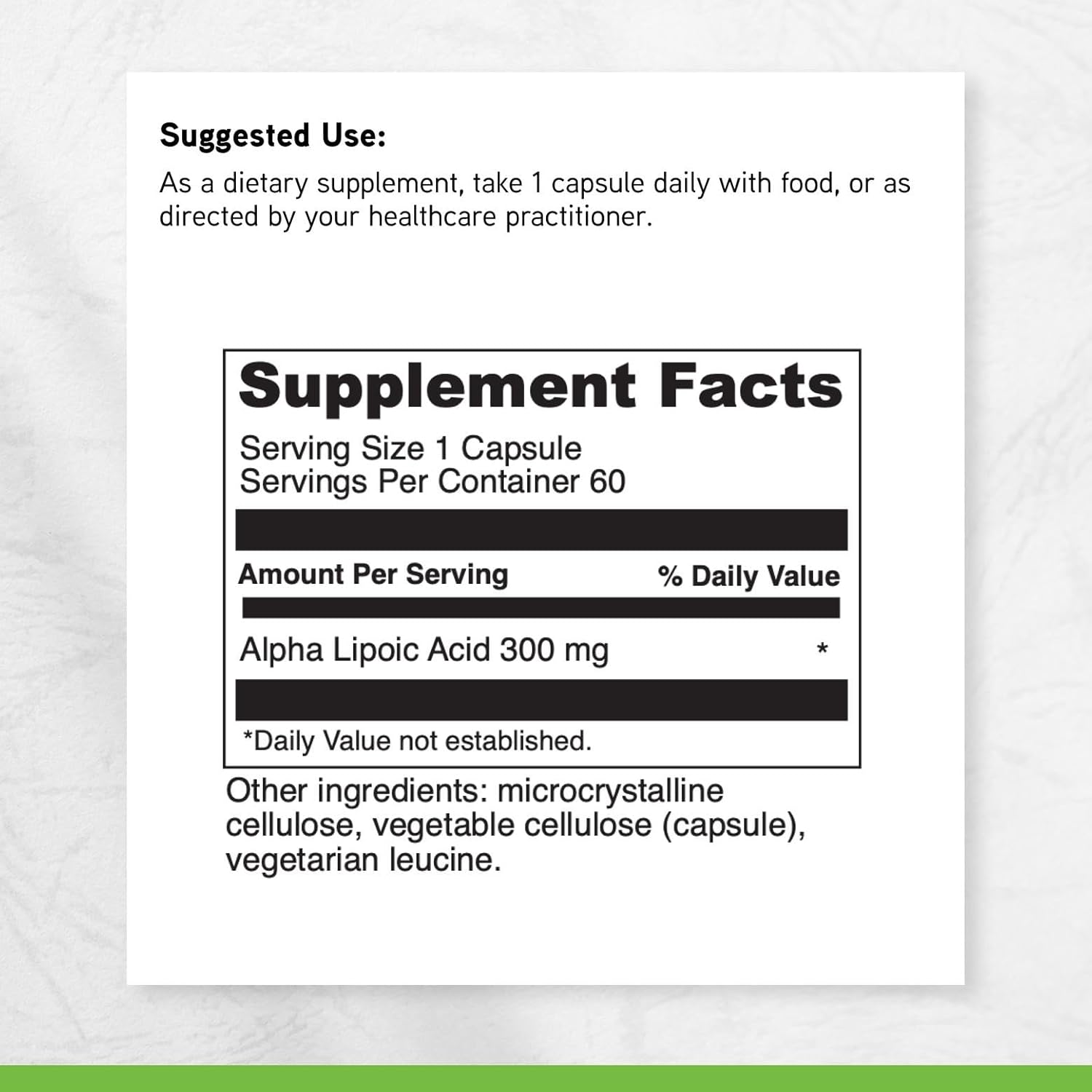 DAVINCI Labs Alpha Lipoic Acid 300 - Dietary Supplement to Support Metabolism and Healthy Collagen Levels - with 300 mg Alpha Lipoic Acid per Capsule - Gluten-Free - 60 Vegetarian Capsules