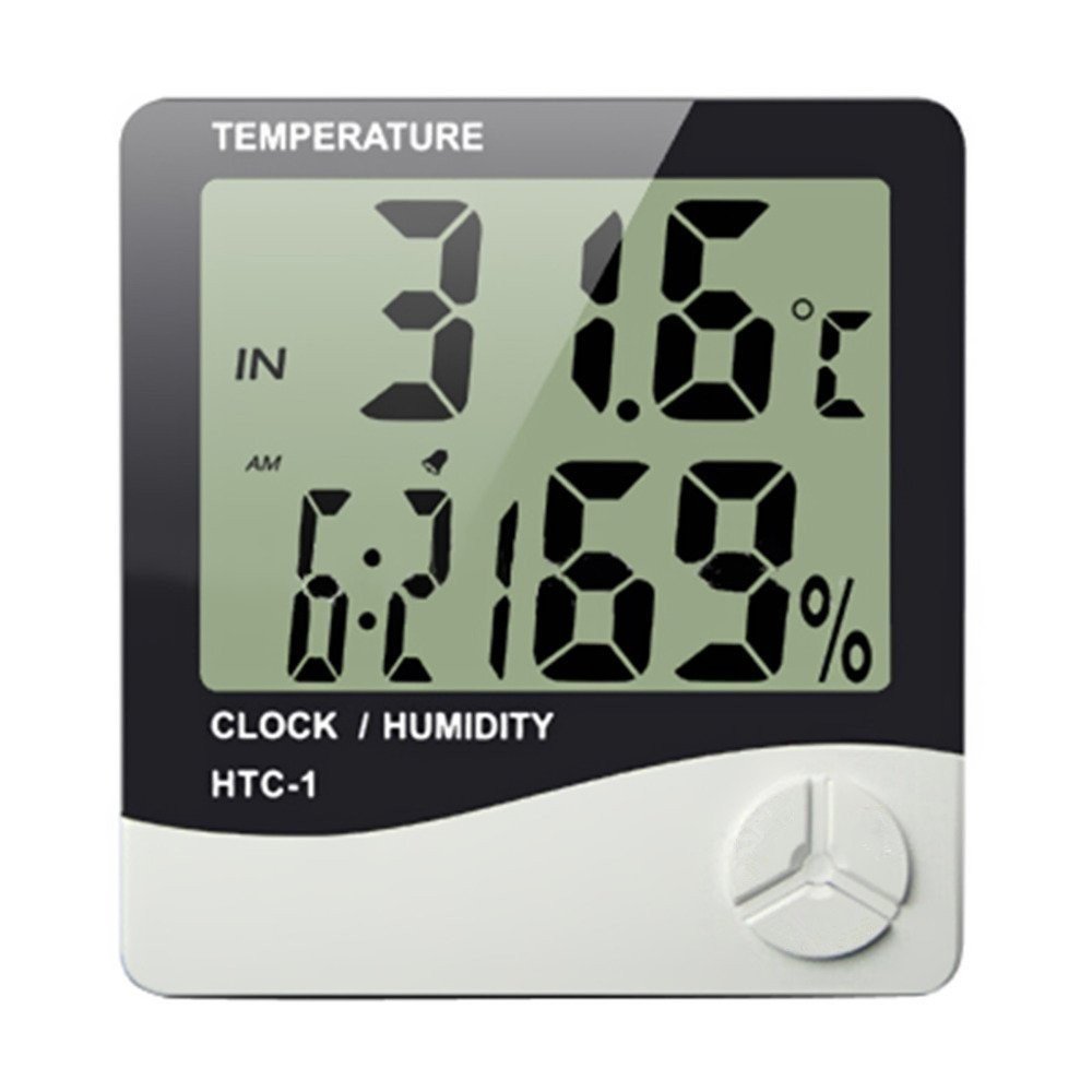 Alfa Mart Digital Display Temperature Alarm Clock HTC-1 Room Thermometer with Large LCD Display Temperature Meter Wall Mounting Hygrometers for Indoor/Outdoor (B07NRZP6JW) Amazon Price History, Amazon Price Tracker