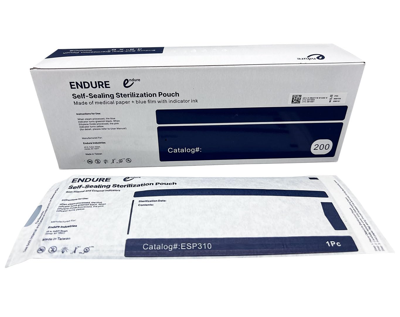 Endure Blue Self Seal Sterilization Pouch for Cleaning Tools, 11.75