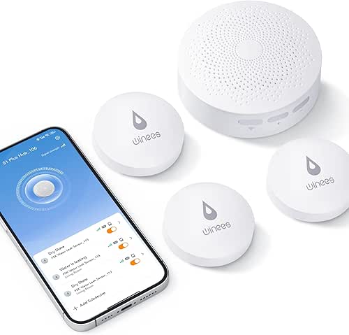 Winees WiFi Water Leak Detector, 3 Pack Water Sensors with