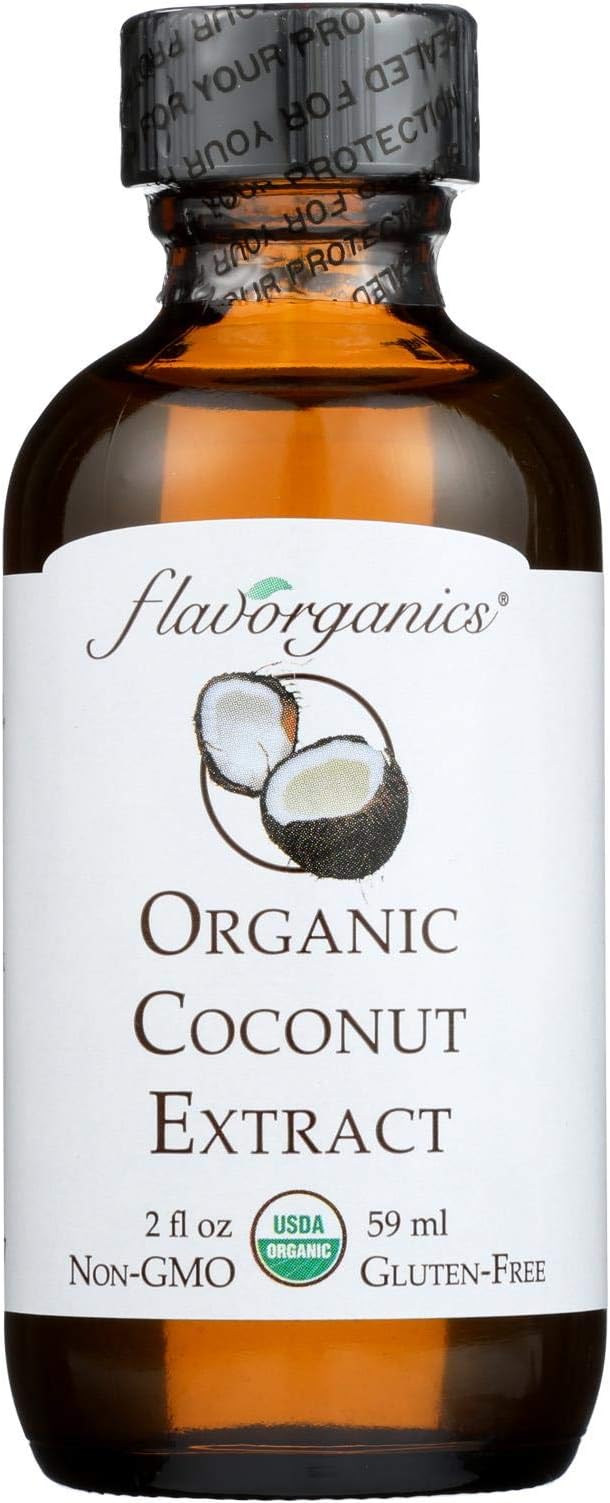 Flavorganics Organic Coconut Extract - 2 oz - 95%+ Organic - Kosher - Gluten Free - Non GMO