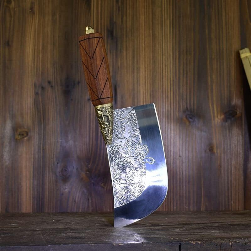 Meat Cleaver,Butcher knife Authentic Longquan ghost hand made of pure hand forged kitchen knife ancient retro slicer light household meat cleaver (Color : G-cd85A)